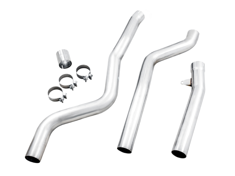 BMW 2 Series Performance Exhaust - Mid - AWE Tuning - Non-Resonated Mid Pipe, 3-inch T304L Stainless Steel, Straight-Through - `17-`21